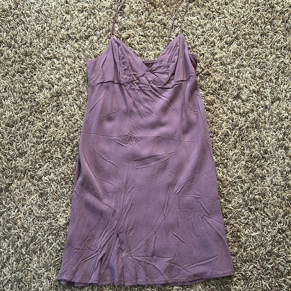 Purple mini dress with small slit size small